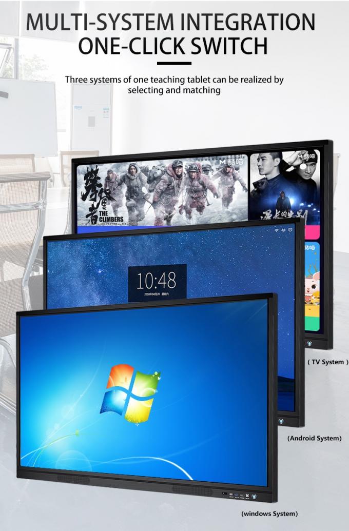 Win 10 Android 75 Inch Digital Interactive Whiteboard , Digital Whiteboard Solutions