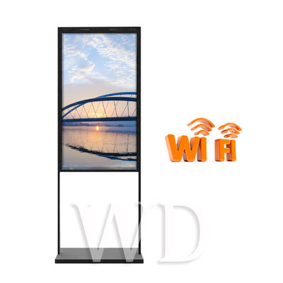 Floor Stand Adjustable Length 2500cd/M² Advertising Kiosk Display Dual Screens