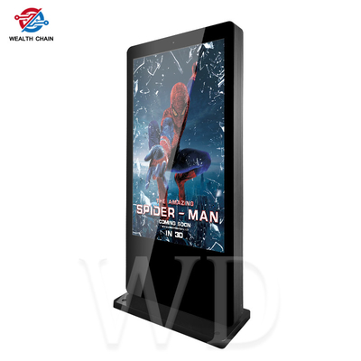 Slim 65&quot; Outdoor LCD Digital Signage Intelligent Split Screen Display Free Stand Rustproof