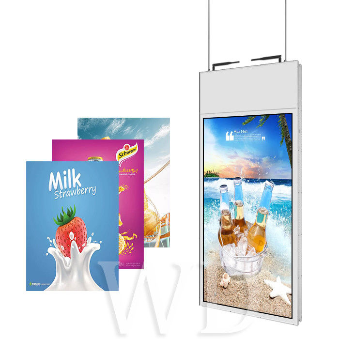 Hanging Double Sided 65&quot; 700 Nits Indoor Digital Signage Super Thin