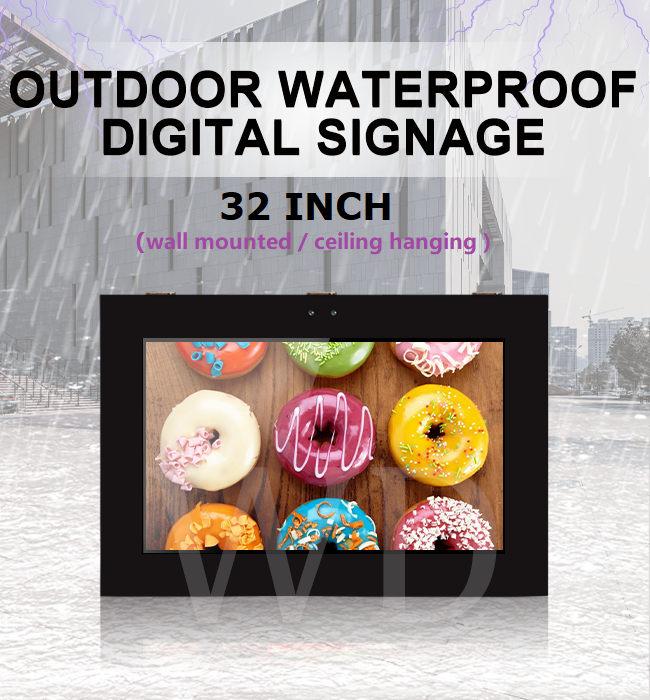IP55 Waterproof 32" Sunlight Readable LCD Monitor , Windows 10 Digital