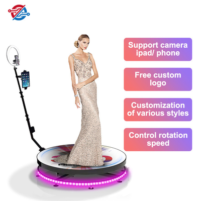 Full Color 360 Photo Booth Go Pro Camera 360 Surround Automatic Rotating Stand Platform