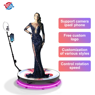 Remote Control 360 Photo Booth Rotating Stage With Camera For Taking Photos