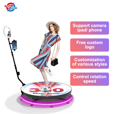 Metal Platform 360 Rotating Photo Booth Camera Branded Content Phone Holders