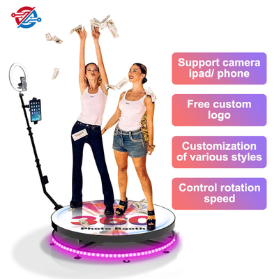 Portable Revolve 360 Photo Booth Camera Holder With Light Video For Taking Photos