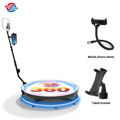 4 Person 360 Rotating Photo Booth With Led Light Phone Ipad Camera Holder Shooting Tool