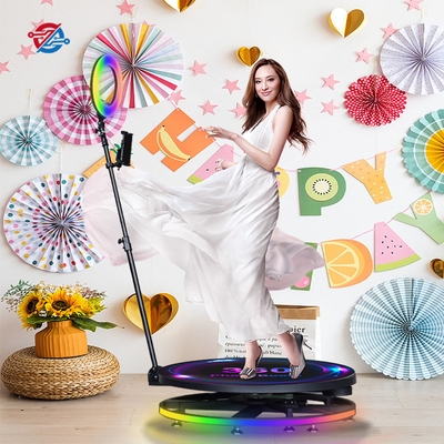 Led Mirror Glass Intelligent Remote Control Rgb Light Slow Motion Rotating 360 Photo Booth