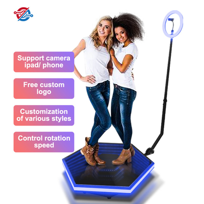 Panoramic Spin Video 360 Rotating Photo Booth With Selfie Ring Light