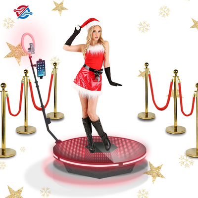 115cm 360 Rotating Photo Booth With LED Ring Light Wireless Control Selfie Or Video Machine