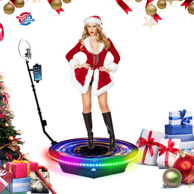 115cm 360 Rotating Photo Booth With LED Ring Light Wireless Control Selfie Or Video Machine