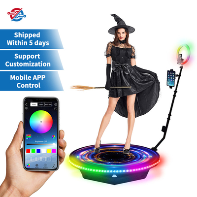 Automatic Spin 360 Photo Booth Fill Light Machine Camera Ipad Selfie Video Free Accessories