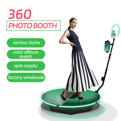 Wireless Control 360 Rotating Photo Booth 115cm With Ring Light RGB