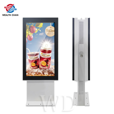 High Bright Double Outdoor LCD Kiosk Full Color Customiation Floor Stand