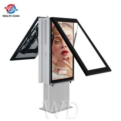 Fashionable 2 Sides LCD Display Floor Stand Kiosk White For Publicity