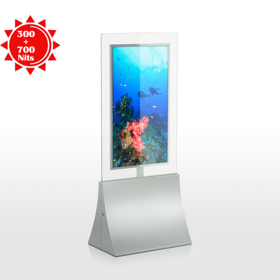 2.5cm Thick Double Screen LCD Advertising Display For Banking Ultra Thin