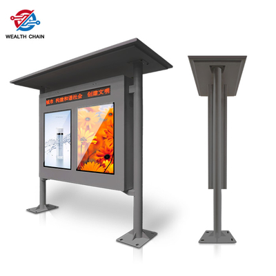 Dual Screens Digital Sigange &amp; Rain Shelter CE FCC ROHS Approval For Public Notes