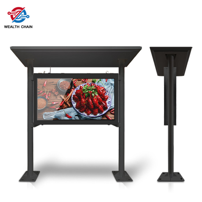 75" Designed for Outdoor Use waterproof LCD Kiosk With Canopy Black/ white