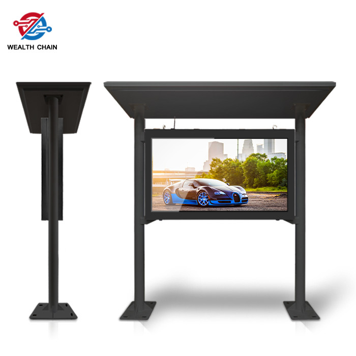 Pillar Stand Outdoor LCD Digital Signage Display Size 64.95" X 36.53" For All Weather