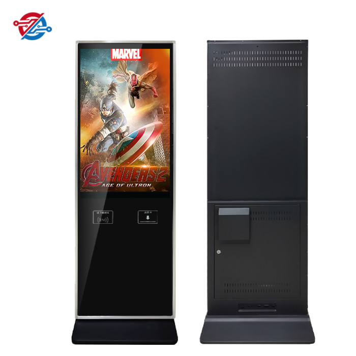 Free Standing 43'' 49'' 55'' 65'' LCD Touch Screen Kiosk Content Schdule Metal Enclosure