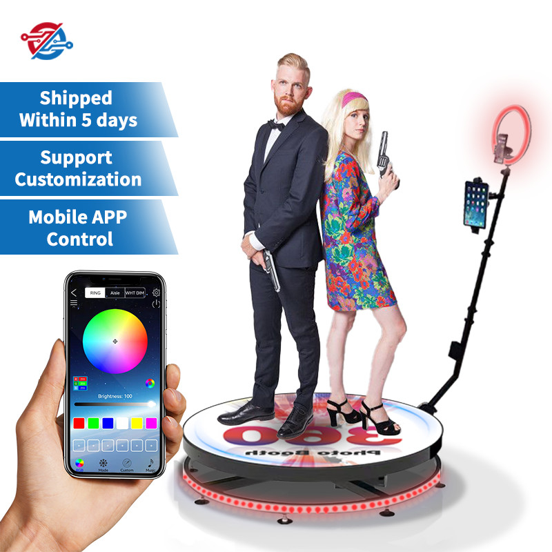 Automatic 360 Degree Photo Booth Motorized Slow Motion Wireless Control