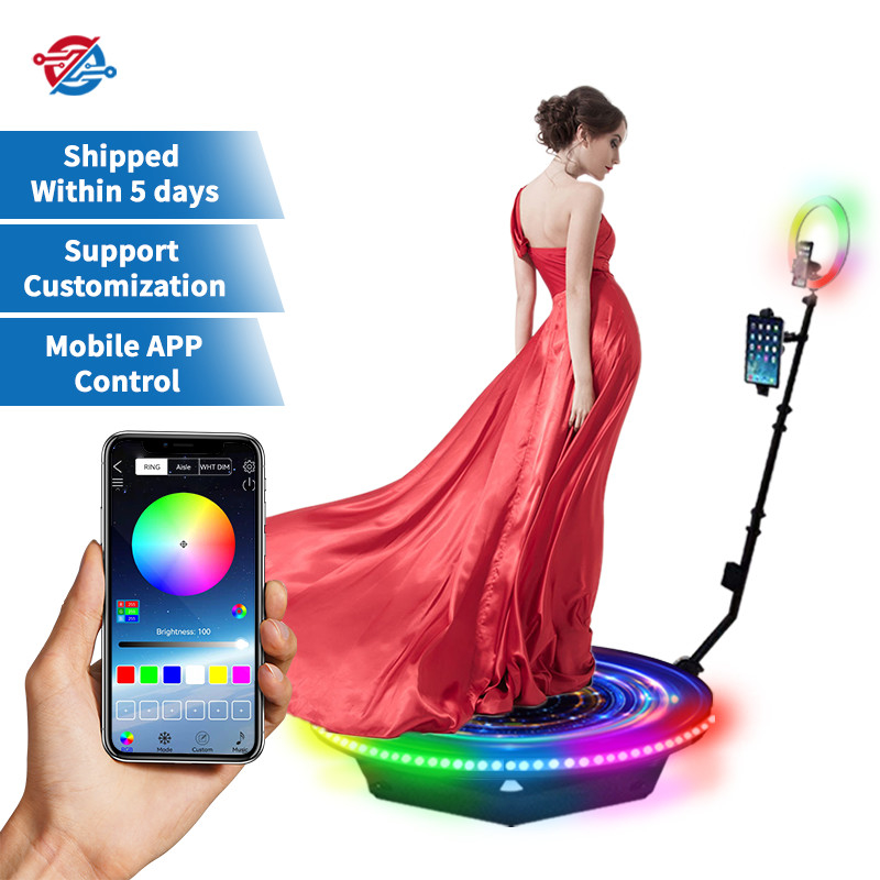 Selfie Slow Rotating 360 Photo Booth With Ring Light Phone App Control