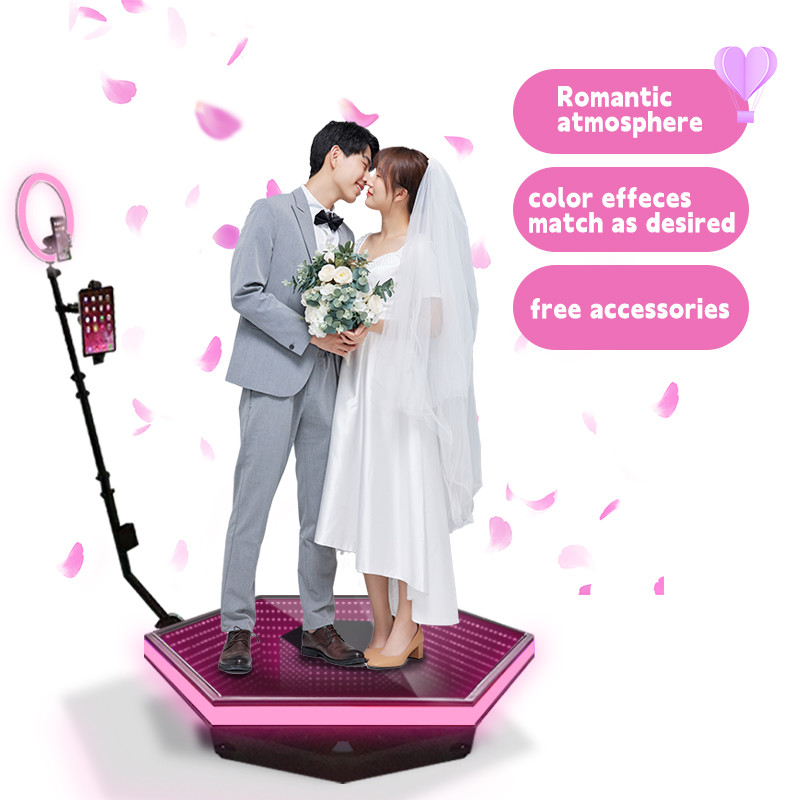 16cm Platform Height 360 Rotating Photo Booth With Ring Light