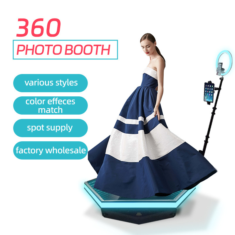 240V 360 Rotating Photo Booth For Party Wireless RGB Selfie Machine