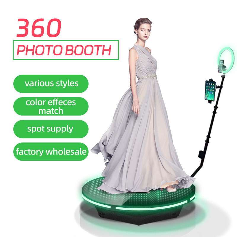 Glass Platform RGB Wireless 360 Photo Booth Selfie Video Machine For Wedding Club