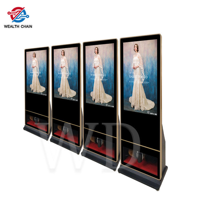 Colorful Android 7.1 Floor Standing Digital Signage With Shoe Polisher