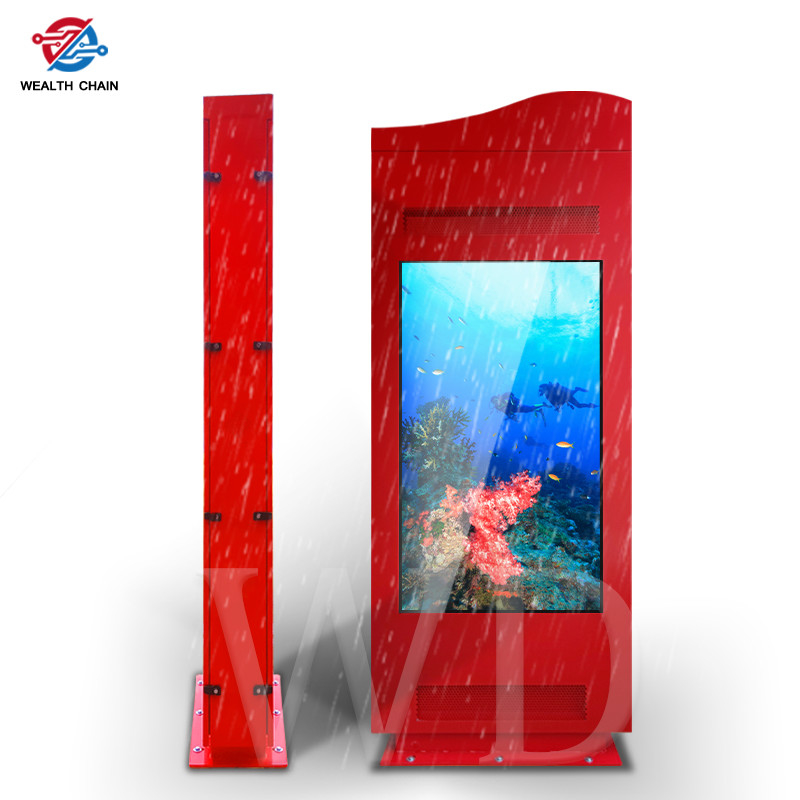 Flag Shape Dual LCD 65&quot; 55&quot; 43&quot; Screen Outdoor Interactive Kiosk For Roadside