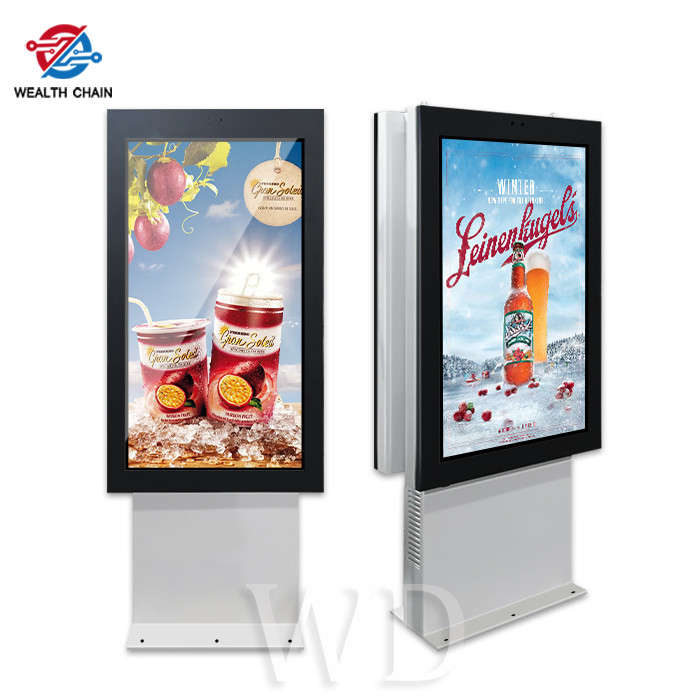 High Bright Double Outdoor LCD Kiosk Full Color Customiation Floor Stand