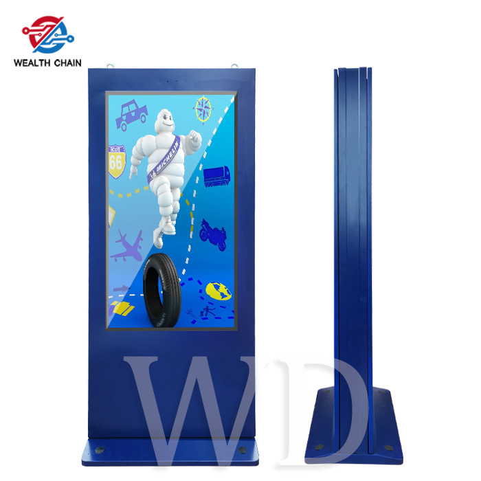 Single Sided Steady Outdoor LCD Display Kiosk 65" 75" 85" Multi Languange