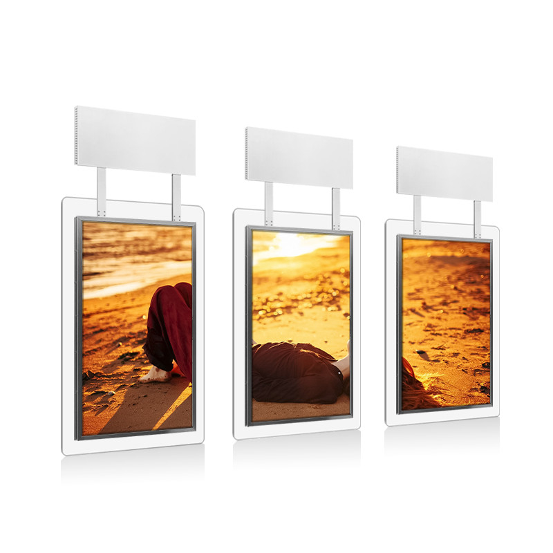 Hanging High Brightness LCD Display Dual Screens With 700nits 65&quot; 4K Touching