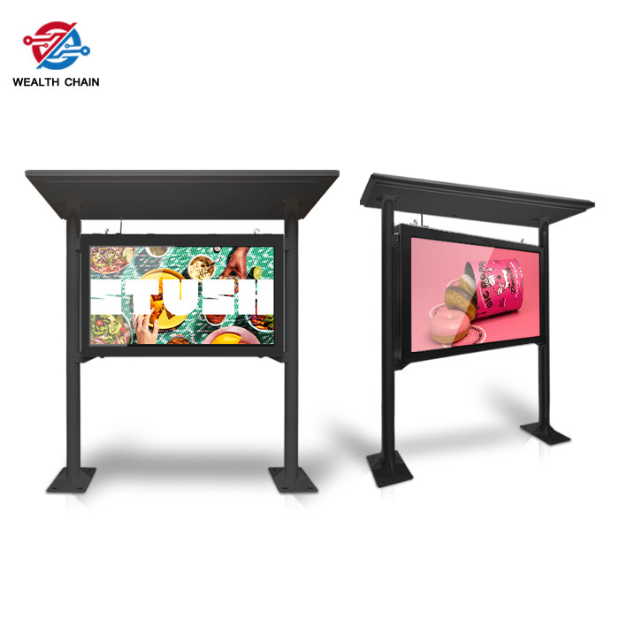 Double Sided Rainproof Shed Outdoor LCD Kiosk 43 Inch 49 Inch 55 Inch IP55